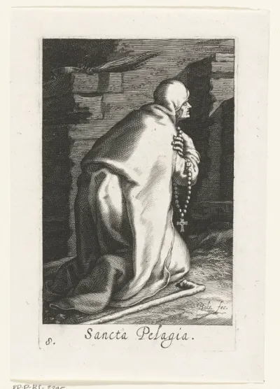 Heilige Pelagia van Antiochië als kluizenares