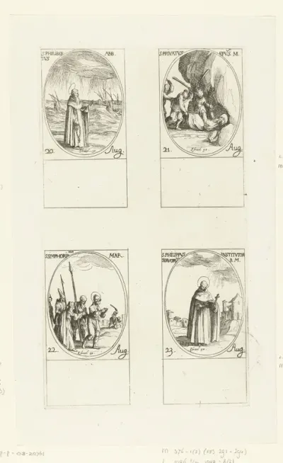 Heilige Philibertus van Jumièges, Heilige Privatus van Gévaudan, Heilige Symphorianus van Autun, Heilige Philippus Benitius (20-23 augustus)