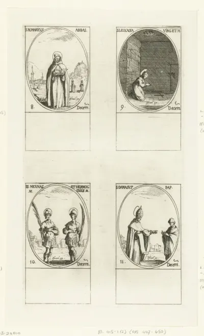 Heilige Romaricus van Remiremont, Heilige Leocadia van Toledo, Heilige Menas en Heilige Hermogenes van Alexandrië, Heilige Damasus I (8-11 december)