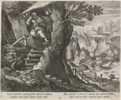 Heilige Sabas als kluizenaar