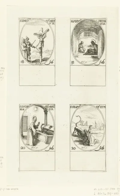 Heilige Simeon van Jeruzalem, Heilige Gabinius, Heilige Eucherius van Orléans, Heilige Silvanus (18-20 februari)