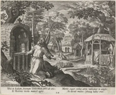 Heilige Theobaldus als kluizenaar