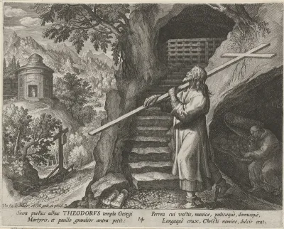 Heilige Theodorus Tiro als kluizenaar