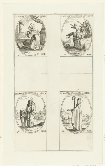 Heilige Thomas van Aquino, Heilige Adrianus en gezellen, Heilige Francisca van Rome, Heilige Macarius I van Jeruzalem (7-10 maart)
