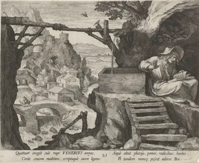 Heilige Venerius van Tino als kluizenaar