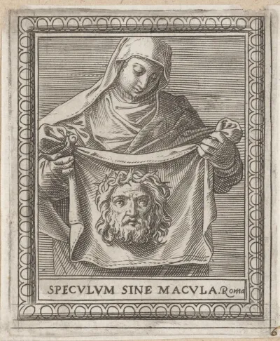 Heilige Veronica met zweetdoek (sudarium) met gelaat van Christus