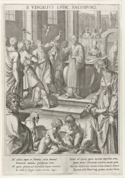 Heilige Virgilius drijft vanuit zijn graf een duivel uit