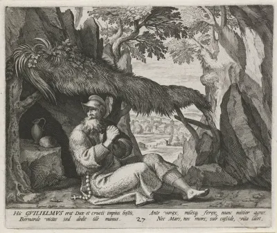 Heilige Willem van Aquitanië als kluizenaar