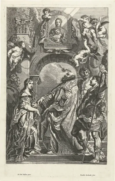 Heiligen onder een afbeelding van Santa Maria in Vallicella