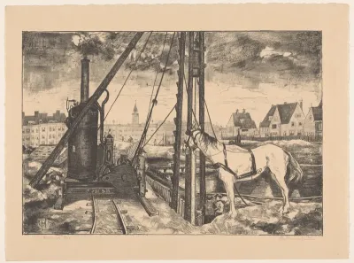 Heiwerk voor de aanleg van het Vossius Gymnasium