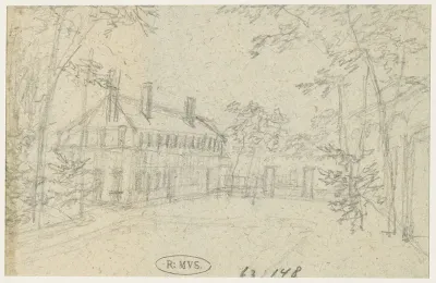 Hek tussen twee gebouwen