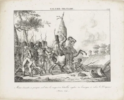 Heldendaad van de huzaar Menier, bij Druten in 1795