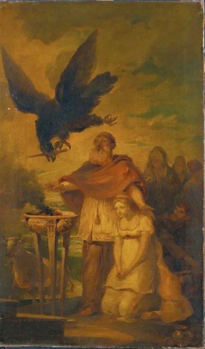 Helena brought before the Altar to be Sacrificed