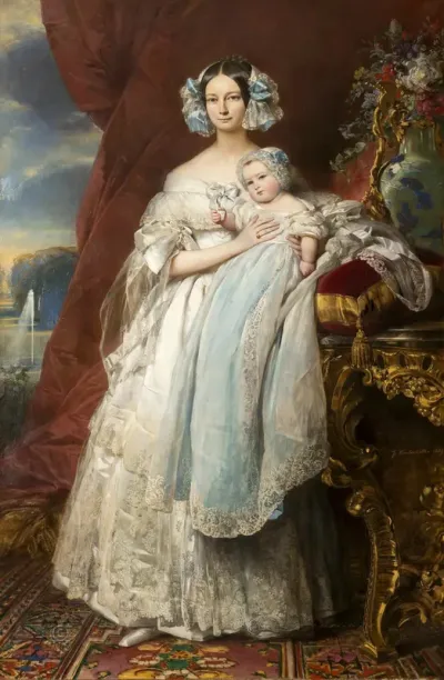 Hélène-Louise de Mecklenburg-Schwerin, Duchess of Orleans, and her son the Count of Paris