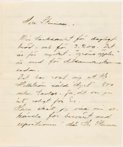 Helene Schjerfbeck's letter to Gösta Stenman 01.10.1936