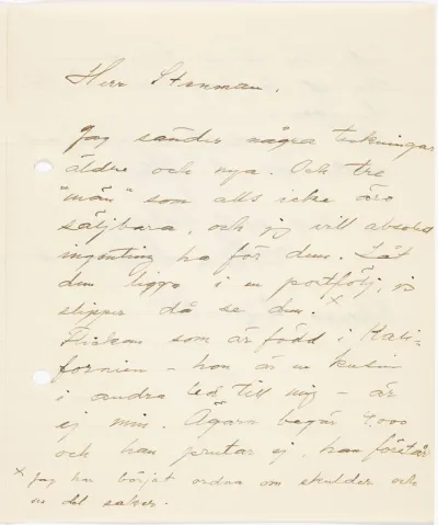 Helene Schjerfbeck's letter to Gösta Stenman 06.05.1935