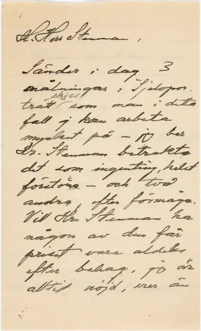 Helene Schjerfbeck's letter to Gösta Stenman 15.12.1933