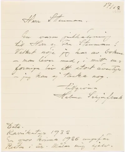 Helene Schjerfbeck's letter to Gösta Stenman 17.12.[1937]