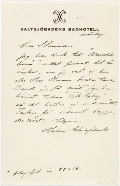 Helene Schjerfbeck's letter to Gösta Stenman [23.05.1944]