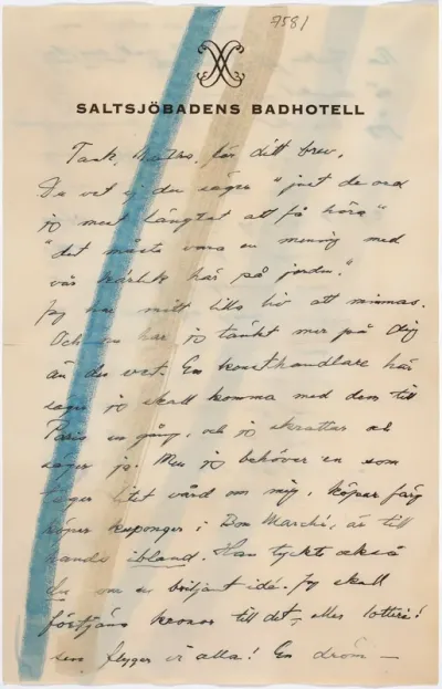 Helene Schjerfbeck's letter to Martha Neiglick-Platonoff 20.08.1944