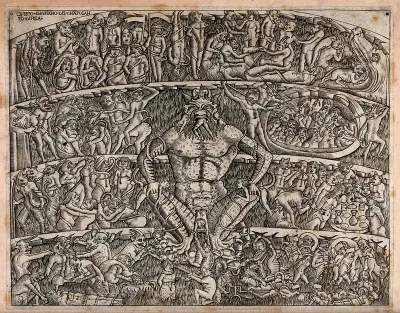 Hell. Engraving after Buonamico di Martino called Buffalmacco