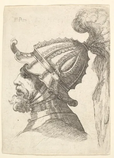Helmeted head