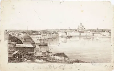 Helsinki Kalliolinnan luota nähtynä, osa Helsinki-panoraamasta