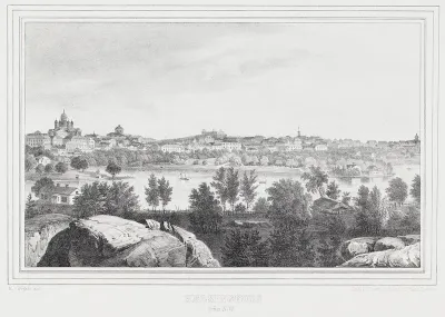 Helsinki Seen from Northwest, illustration for Finland Depicted in Drawings, booklets XIII and XIV