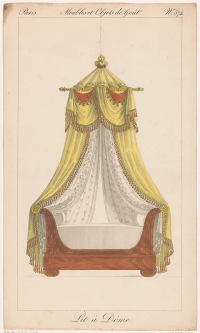 Hemelbed met bloemmotief