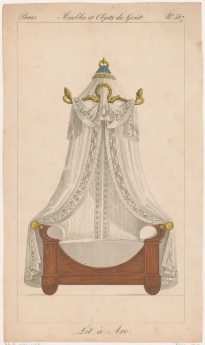Hemelbed met lauwerkrans en thyrsi
