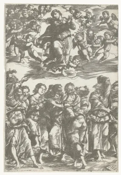 Hemelvaart van Maria met apostelen