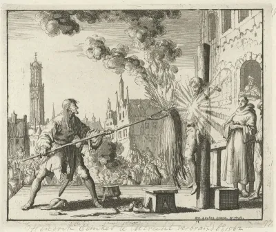 Hendrik Eemkens te Utrecht door buskruit gedood, 1561
