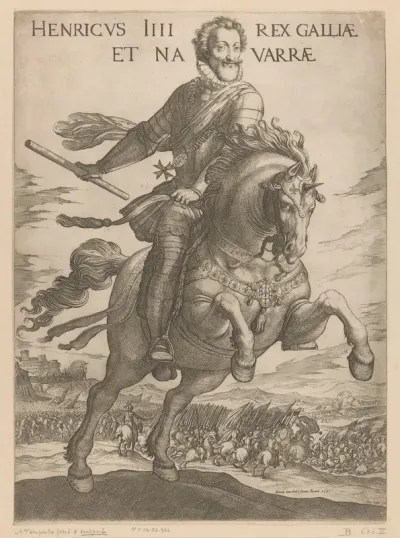 Hendrik IV, koning van Spanje, te paard