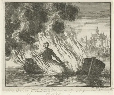 Hendrik Pruyt te Workum in een schuit verbrand, 1574
