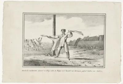 Hendrik van Leuven verscheurt de Belgische vlag, 1831
