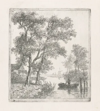 Hengelaar in een bootje