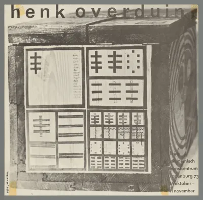 Henk Overduin. Leids akademisch kunstcentrum Rapenburg 73. 16 oktober - 11 november
