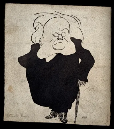 Henrik Ibsen. Drawing, ca. 1890