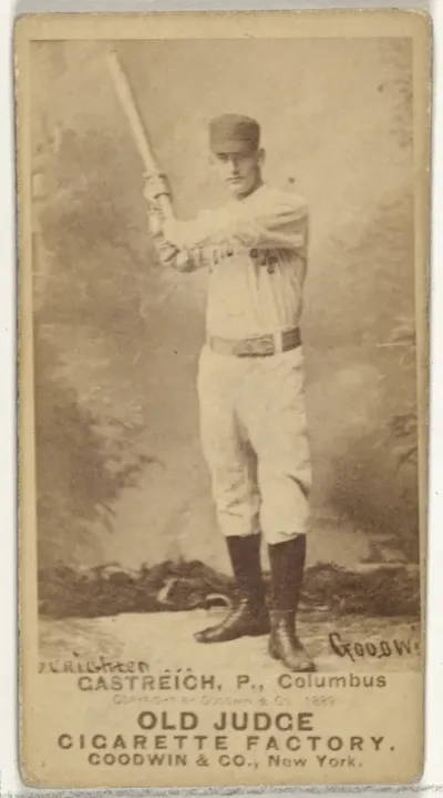 Henry Carl "Hank" Gastright, Pitcher, Cleveland, from the Old Judge series (N172) for Old Judge Cigarettes