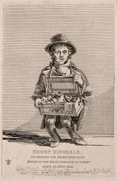 Henry Dimsdale, an eccentric muffin seller who calls himself 'Mayor of Garratt'