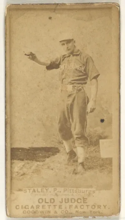 Henry "Harry" Eli Staley, Pitcher, Pittsburgh, from the Old Judge series (N172) for Old Judge Cigarettes
