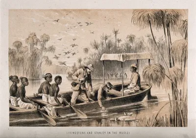Henry Morton Stanley and David Livingstone on the River Ruzizi