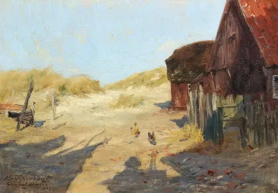 Hens at a fishing hut near Skagen.