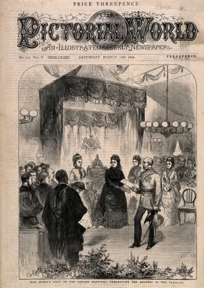 Her Majesty Queen Victoria visiting the London Hospital, Whitechapel: the Duke of Cambridge giving the loyal address