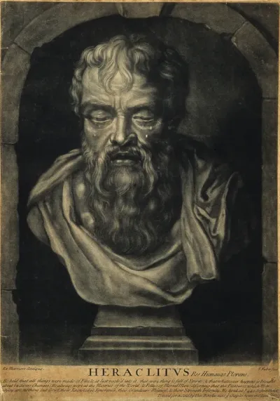 Heraclitus. Mezzotint by J. Faber