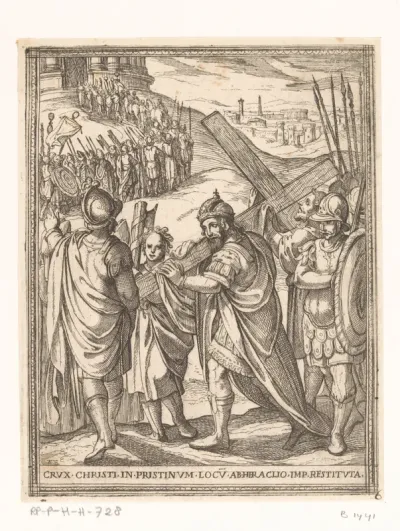 Heraclius draagt het ware kruis in triomf
