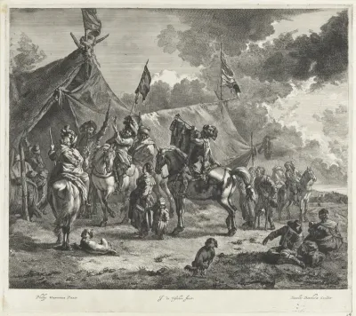 Heraut in een legerkamp