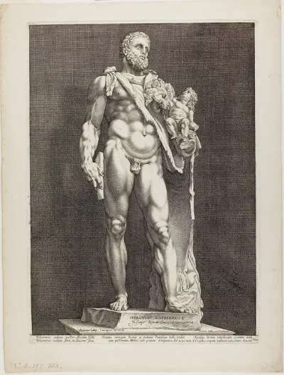 Hercules and Telephos, plate two from Three Famous Antique Sculptures