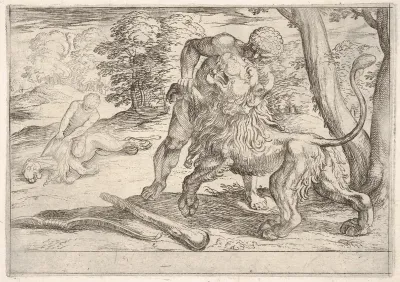 Hercules and the Nemean Lion, from "The Labors of Hercules"