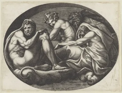 Hercules, Bacchus, Pan en een andere god